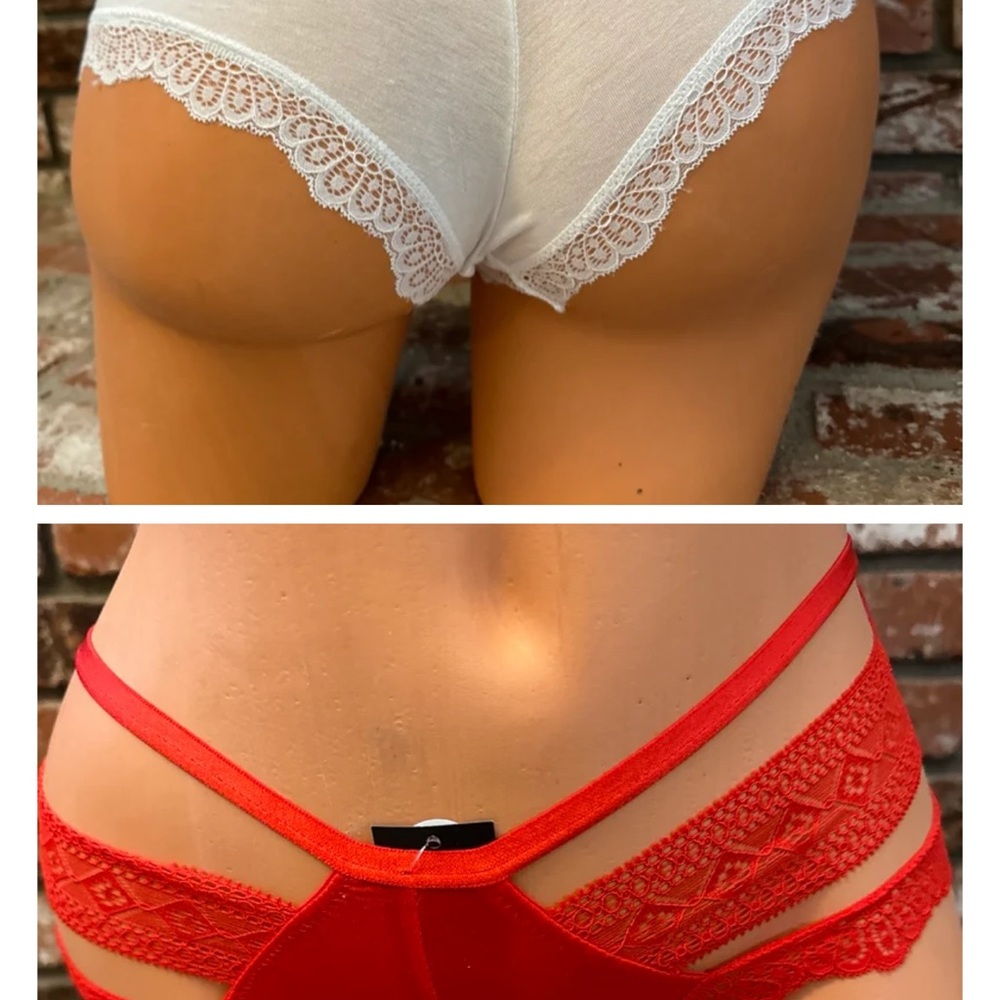 Lot of 2 Red Lace Strappy Panties Intimates